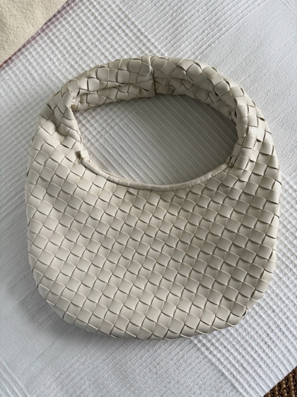 Oak & Fort Woven Hobo Shoulder Bag in Cream